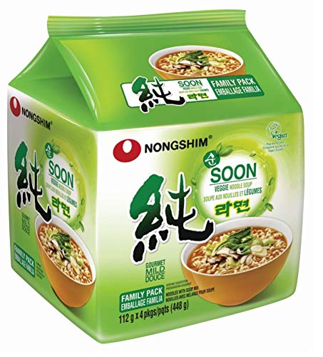 Nongshim, Soon Veggie Noodle Soup (4 count, 3.95 oz each), 15.8 oz