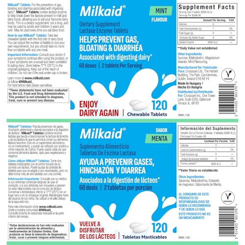 Milkaid Lactase Chewable Tablets