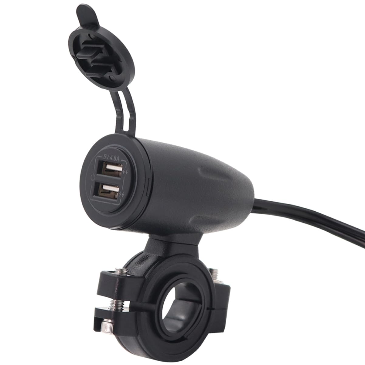 DOITOOL 4. USB Motorcycle Charger Dual Port Fast Charging for Mobile Devices Portable Motorbike USB Charging Supplies Protective Cover for Outdoor Use