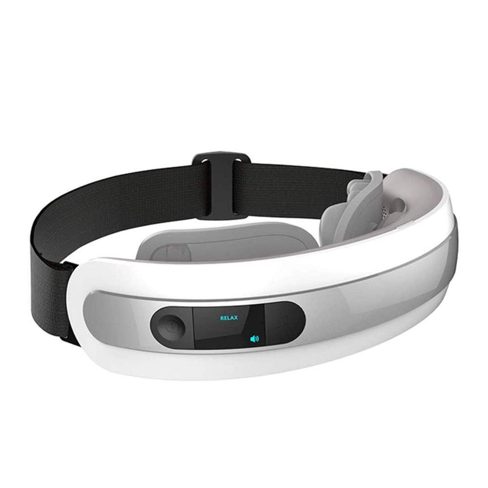 Electric Eye Massager - Wireless Digital Massager w Heat Cycle kneading Adjustable Elastic Band - Air Pressure Vibration