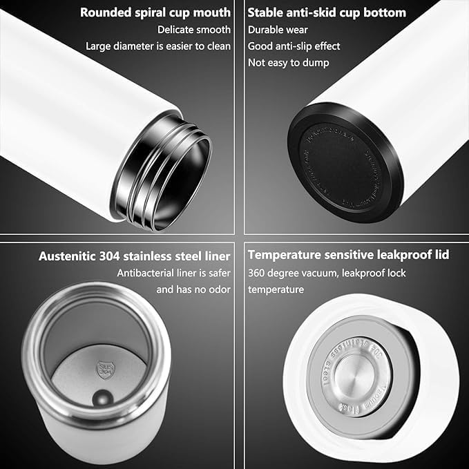 Image of Evotech Customized LED Display Temperature Steel Bottle, Insulated Flask | Hot & Cold for 24 Hours, Travel Sipper, Custom Print, Personalised Name /Photo (Temperature Bottle)