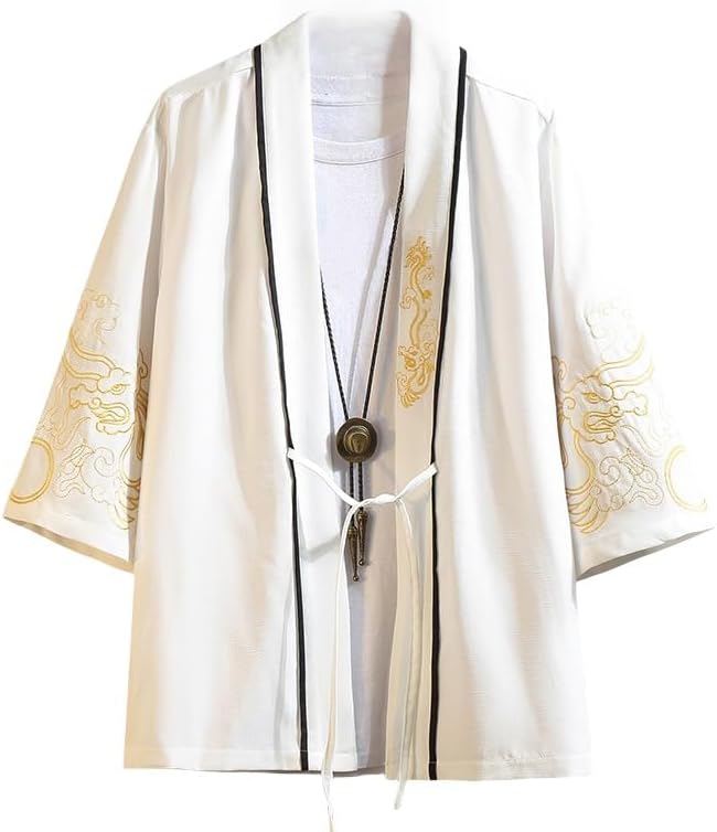 メンズ夏和風パーカー和風フロントカーディガンシンプル柄薄手でかっこいい日焼け止めゆったりコート夏祭りビッグサイズカジュアルゆったりコ