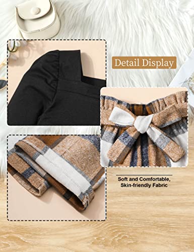 Image of MIGU Toddler Girl Clothes,Girls Fashion Clothes Puff Sleeves Shirt Pants Headband 3Pcs Girls Gifts Sets