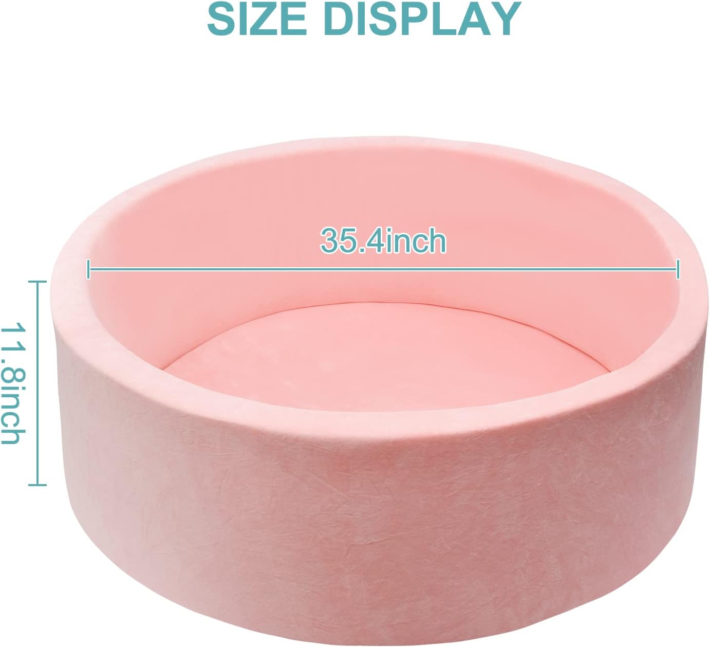 Foam Ball Pit for Baby, Toddler, Boys & Girls 36x11 with 200 Colored Balls 2.75". Durable Ball Pit Won't Wrinkle. Soft, Safe, Fun Play for Children. Pink Color:White/Transparent