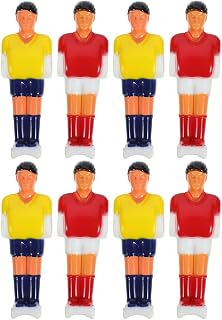 8 Piezas Accesorios para Mesa de Futbolín Figuras de Jugadores de Plástico para Reemplazo Muñecos y Estándar para Máquinas de Fútbol de Mesa Colores Rojo y Amarillo