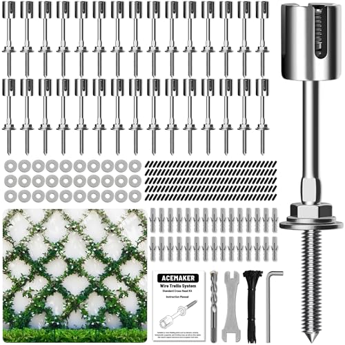 Acemaker Wire Trellis for Climbing Plants Outdoor, 30-Set Wall Trellis