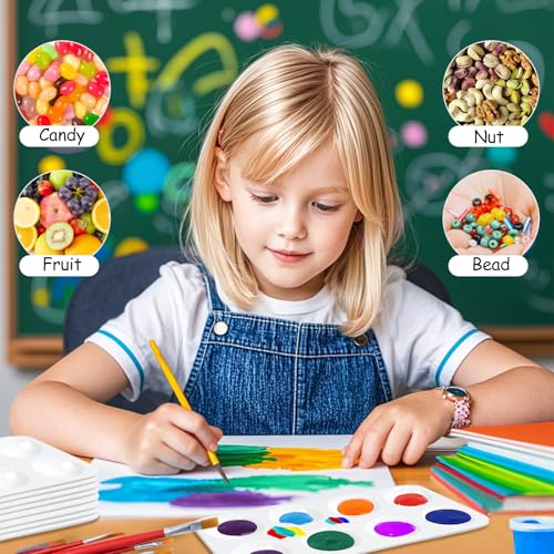 Hulameda 12pcs Paint Tray Palettes for Kids, White Plastic Paint Tray for Painting Party, DIY Craft and Art Painting- Rectangular - Thumbnail 5