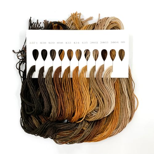 Image of 1 Pieces Cross StitchEmbroidery Floss,100% Eco-Cotton Cotton Premium Skeins, Ideal for Arts & Crafts (Coffee Series 67895)