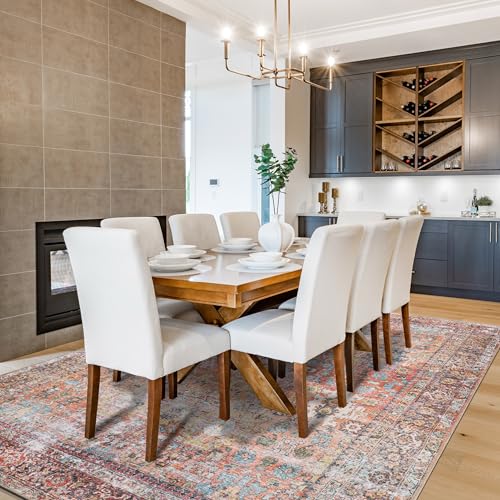 Rugshop Multi Transitional Distressed Area Rug — Machine Washable & Non‑Slip, 12' X 15' for Living Room, Dining Room and Bedroom