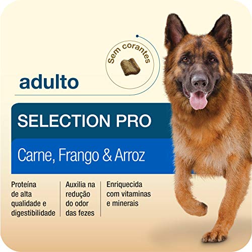 Professional Line Selection Pro Adulto Carne, Frango e Arroz Max Raça Adulto, Sabor Carne 15kg