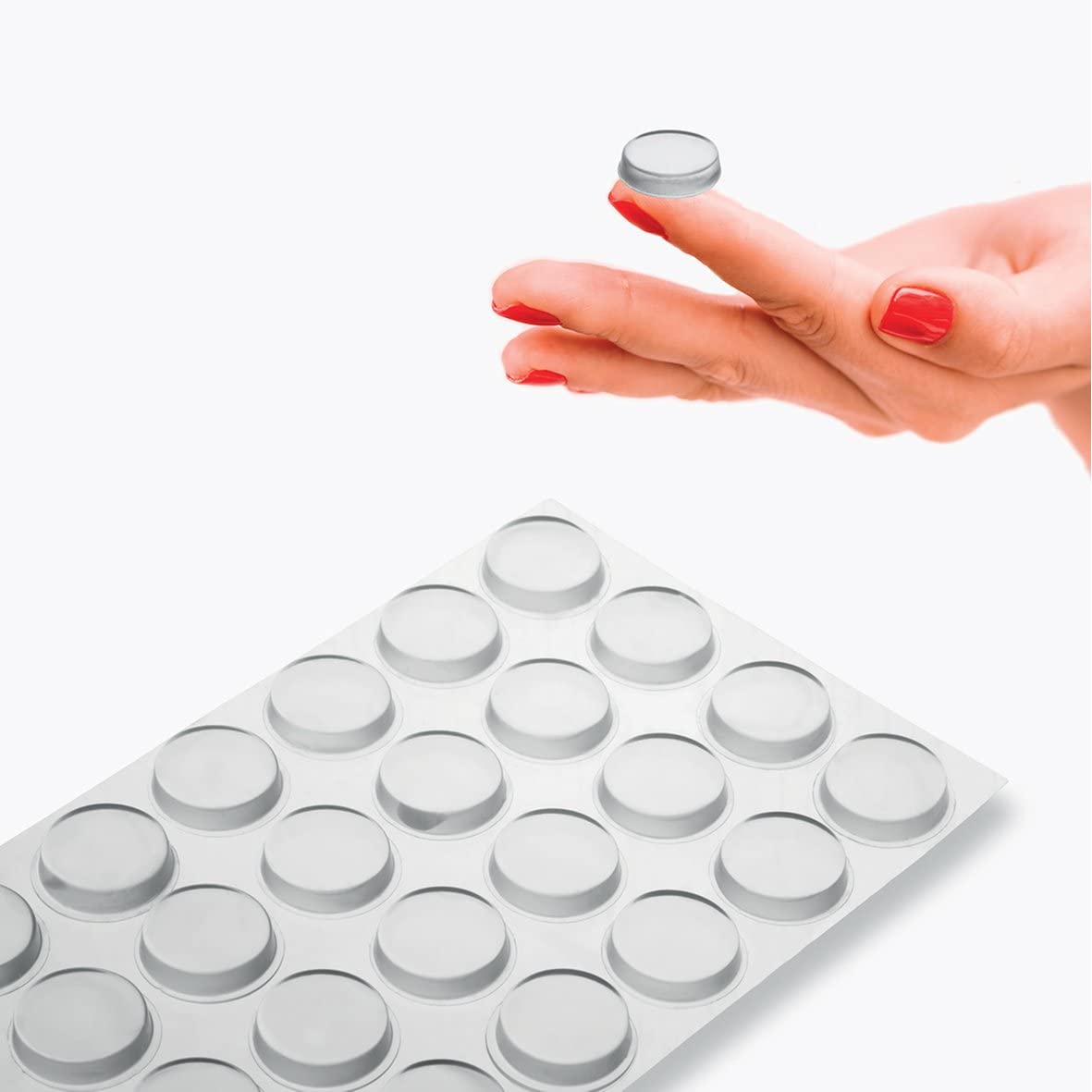 BFK Self Adhesive Bumper 120 Pcs - 3/4" Diameter Bumpers for Cupboards Kitchen Furniture Feet for Objects Great for Heavier Parts. Clear Pads 100% Polyurethane Does not Yellow and Does not Crack