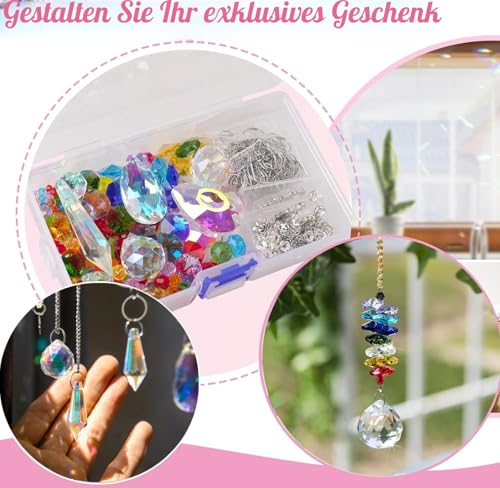 500pcs Crystal Suncacher-Sonnenfänger Innenfensterprisma Mondkristall Traumfänger Natürliche Heilsteine Regenbogenmacher Garten Auto Deko Outdoor