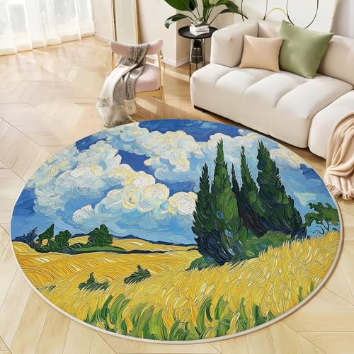 Tapis antidérapant doux et facile à nettoyer champ de blé