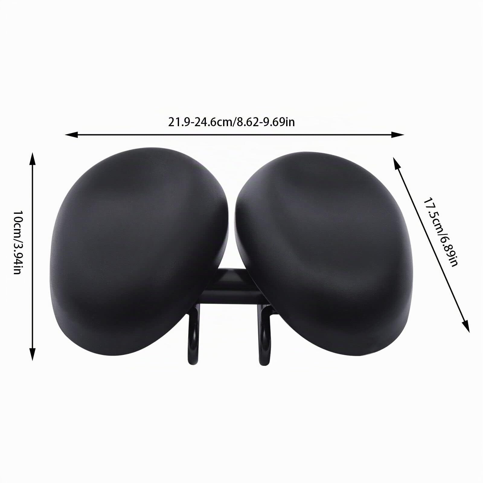 Selle de vélo 2 places, selle de vélo de route VTT en cuir PVC imperméable pour homme et femme ergonomique réglable double rembourrage sans nez