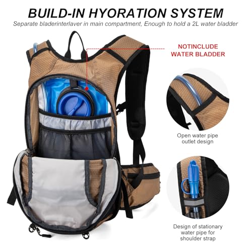 Carey STENHydration Backpack Cycling Pack Equipped 2L Water Bag(Khaki) - image 6