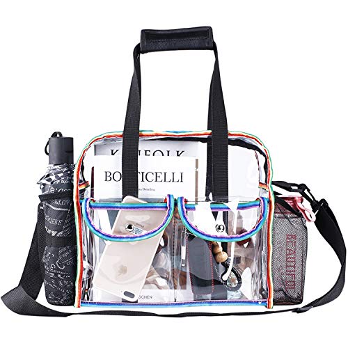 Mofasvigi Clear Stadium Approved Bag, Transparent Tote Crossbody Bag Portable Adjustable Shoulder Waterproof