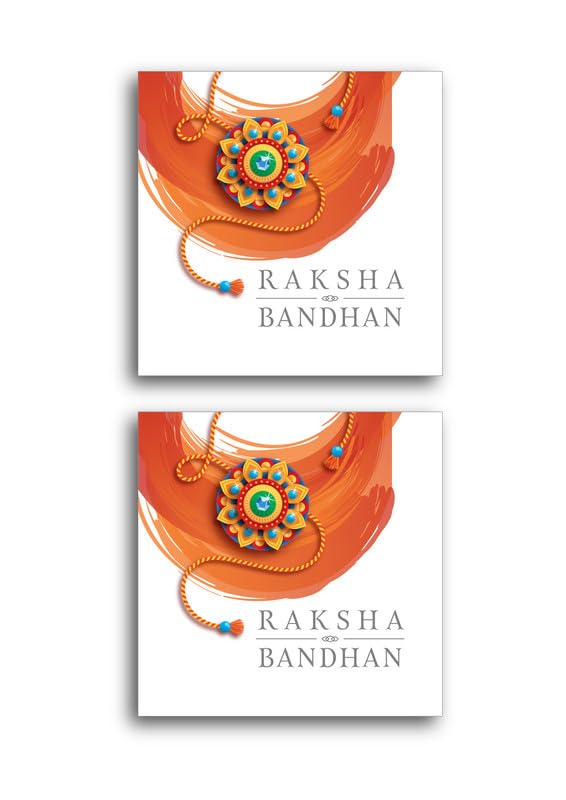 D2C Happy Raksha Bandhan Card | 4x4 Inch Festive Packaging Insert for Small Businesses | Premium 300 GSM Rakhi Greeting Card for Online Shops D2 (48)