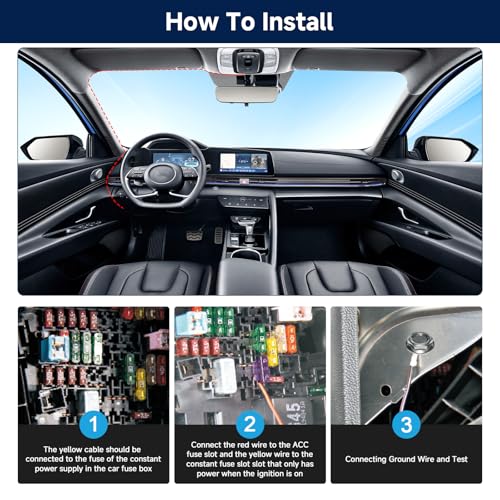 Image of Upgraded Dash Cam Hardwire Kit, Type-C USB 3-Lead Hard Wire Kit 12V-24V to 5V Hardwire Kit with Low Voltage Protection 11.5ft Charger Power Cord for GPS Dashcam Radar Detectors