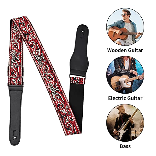 Sangle de Guitare, Bandoulière à Guitare Réglable, Motif de Broderie Vintage Tissée Sangle de Guitare Réglable en Coton… - Les Beatles, Paul McCartney, John Lennon, RIngo Starr, George Harrison Sangle de Guitare, Bandoulière à Guitare Réglable, Motif de Broderie Vintage Tissée Sangle de Guitare Réglable en Coton… – Image 7