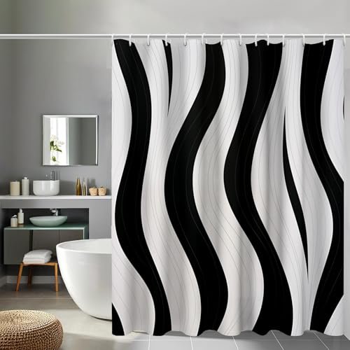 Rideau de douche polyester anti éclaboussures lavable pour cabine de douche