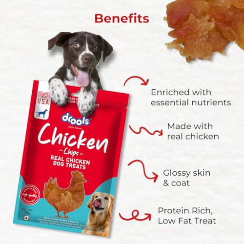 Image of Drools Puppy & Adult Chips, Dog Treats 70g | Real Chicken Flavour | Rich in Protein | No Artificial Preservatives | Best for Training & Bonding