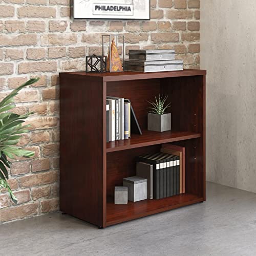 Officeworks By Sauder Affirm 2 Shelf Bookcase, Classic Cherry Finish #TOP1