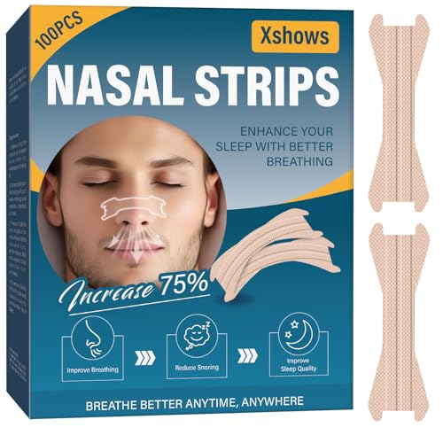 Cerotti Nasali, 100 Pezzi Cerotti Nasali Respira Bene, Cerotto Nasale per Ridurre Congestione Nasale, Soluzione Cerotti per Non Russare Extra Forte per Uomini e Donne