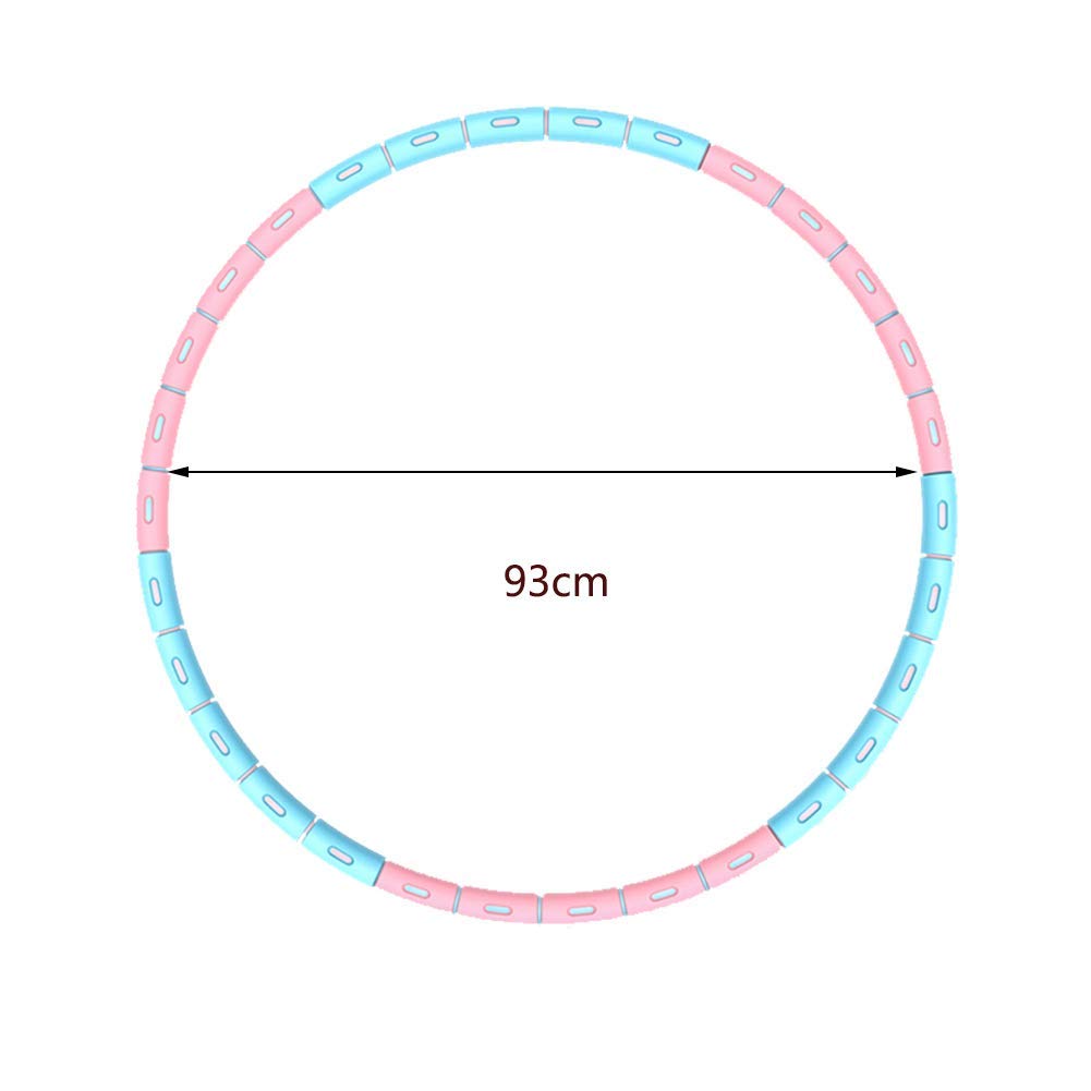 Cerchio di fitness Morbido Hula Hoops for adulti e adolescenti, 6 Sezione staccabile ponderato Hula Hoop for adulti, Hoola Hoops for la vita Trainer vita sottile Sport Yoga Fitness Exercise, Regolazio