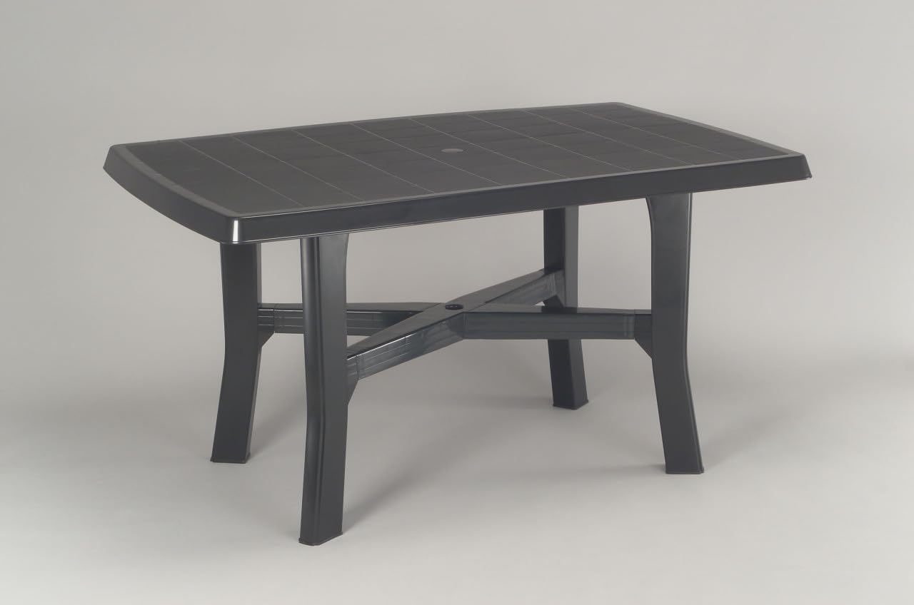 Progarden Rodano Tisch – Esstisch aus Polypropylen, 138 x 88 x 72 cm, anthrazit