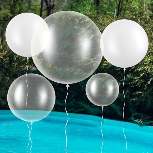 Gejoy 24 Pcs Pool Giant Balloons 36/24/18 Inch Latex Balloons, White by Gejoy - Used condition - Image 7