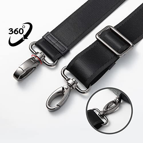 Qishare 59 Inch Wide Shoulder Strap,Adjustable Universal Replacement Non-Slip Comfort Belt With Metal Hooks For Laptop Messenger Crossbody Bag Luggage/Duffel/Briefcase/Camera/Pet Carrier #TOP1