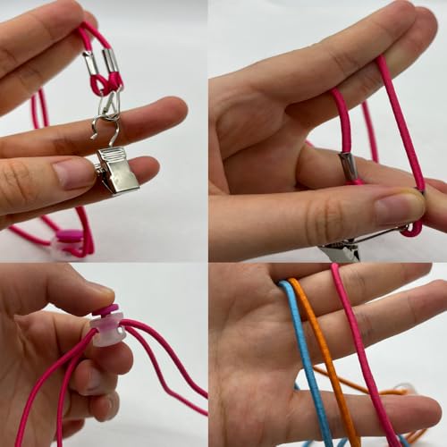Image of TTBellok 24 Pcs Universal Fabric Holders, Adjustable Cross Stitch Fastening, Embroidery Side Clips for Scroll Rod Canvas