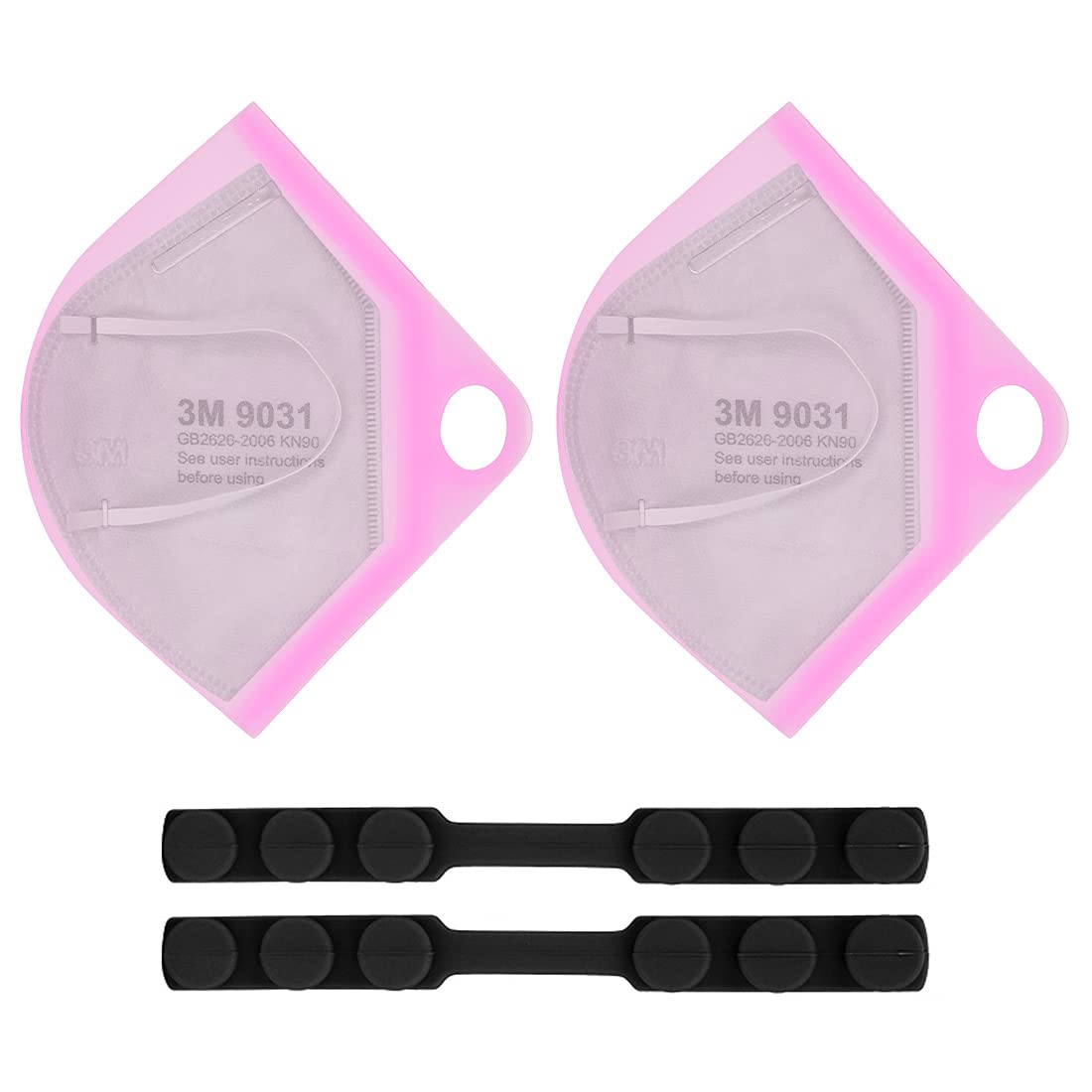 Orichane Mask Holder Face Masks Silicone Storage Bag Reusable Mask Storage Clips Containers Portable Face Masks Organizer Dustproof Storage Box for Mask Pollution Prevention Set of 2