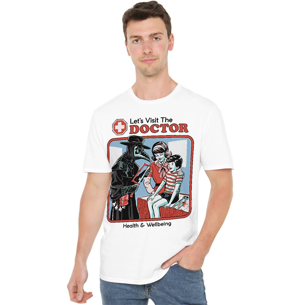Steven Rhodes Let's Visit The Doctor Unisex T Shirt, White, X-Large