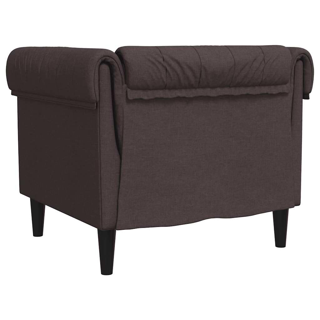 vidaXL Chesterfield Sessel, Polstersessel mit Armlehnen Rückenlehne Stützbeine, Loungesessel für Wohnzimmer, Clubsessel, Modern, Dunkelbraun Stoff