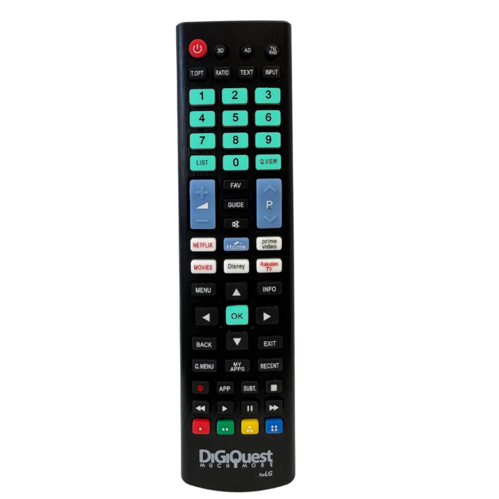 Digiquest Telecomando compatibile con i modelli TV a marchio LG | Tasti fluorescenti e dedicati alle piattaforme streaming I Già configurato e pronto all'uso