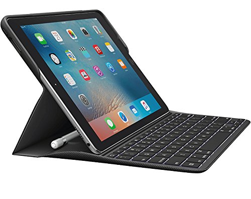 Logitech iPad Pro 9,7 Zoll Tastatur-Case (Create mit beleuchteter kabelloser Tastatur und Smart Connector 1. Generation, QWERTZ Suisse/Schweizer Tastatur-Layout) schwarz