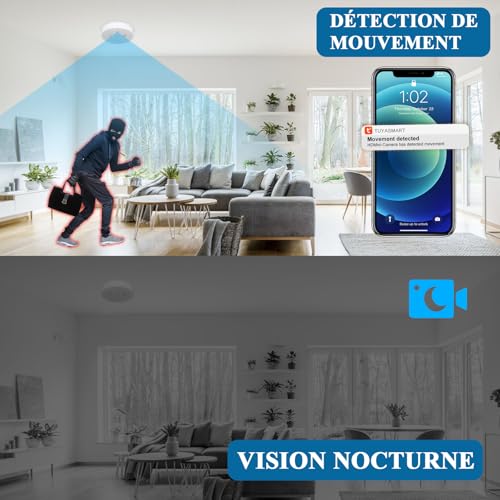 Caméra cachée de sécurité WiFi 5GHz haute précision avec vision nocturne HD