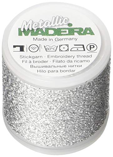 Image of Madeira 9842-41 Metallic Nylon /Polyester Embroidery Thread, 40wt /220 yd, Textured Silver
