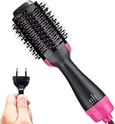Escova Secadora 4 em 1 | 1000W 110V | Seca, Alisa, Modela em Minutos | Antifrizz | Resultado de Salão e Brilho Intenso