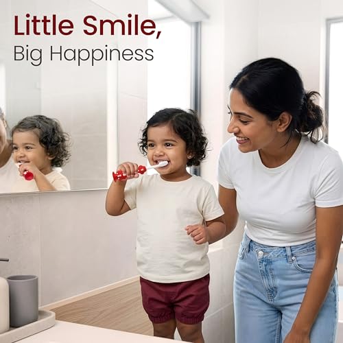 Image of LuvLap Croco Baby Toothbrush with Extra Soft Bristles, Gentle on Enamel, Easy To Hold, Rounded Head Brush For Kids with Hygiene Cap, BPA Free, Toothbrush for Kids, Baby Brush for 1+ Years, Pack of 2