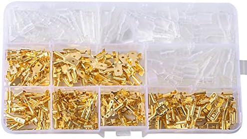 PONFY 315PCS 2.8/4.8/6.3mm Quick Splice Male and Female Wire Spade Connector Crimp Terminal Block Assortment Kit with Insulating Sleeve for Electrical Wiring Car Audio Speaker