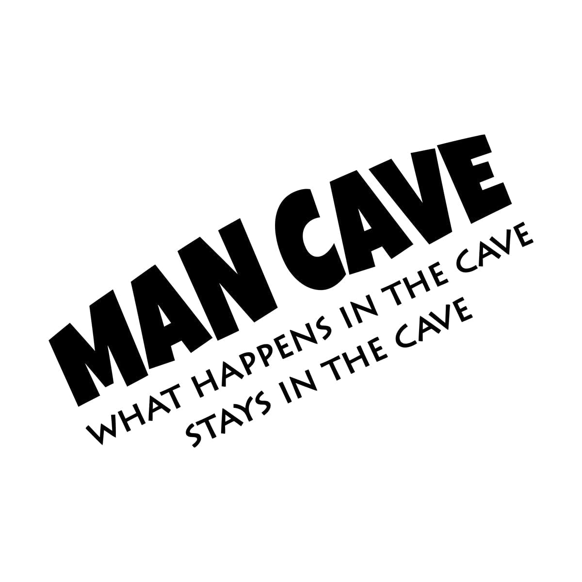 Lzhouting Boys Wall Stickers 0768 Man Cave Wall Sticker - What Happens In The Cave Stays In The Cave Wall Art Decals Room Removable Stickers Mural Large - 46X120cm