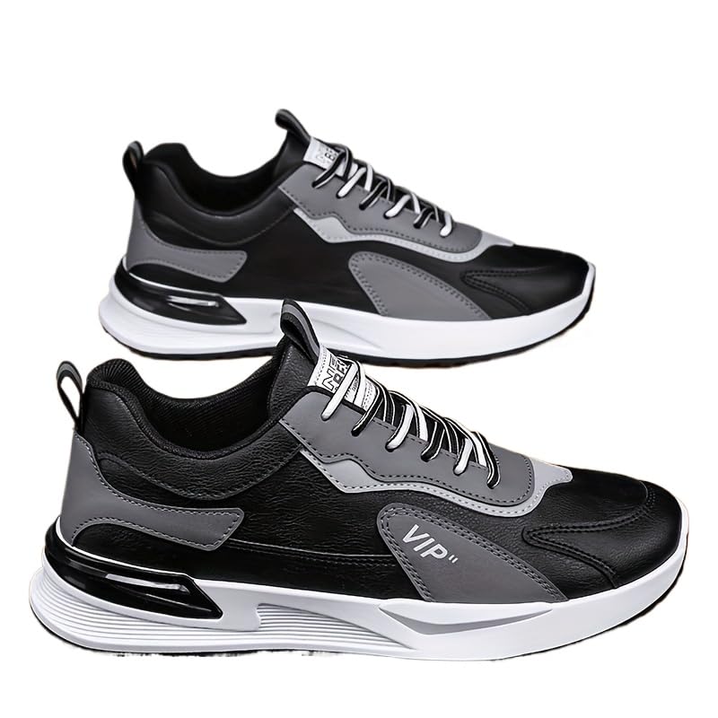 Men's Trendy Outdoor Sneakers, Lace Up Non Slip Comfy Running Shoes for Outdoor Activities Adult's Business Trip All Seasons
