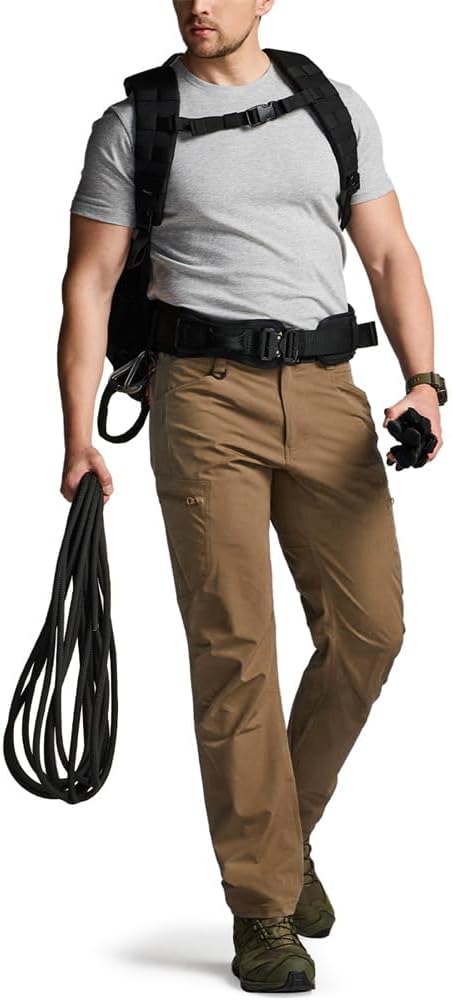 CQR Men's Quick Dry Tactical Pants, Water Resistant Outdoor Pants, Lightweight Stretch Cargo Work Hiking Pants - Image 9