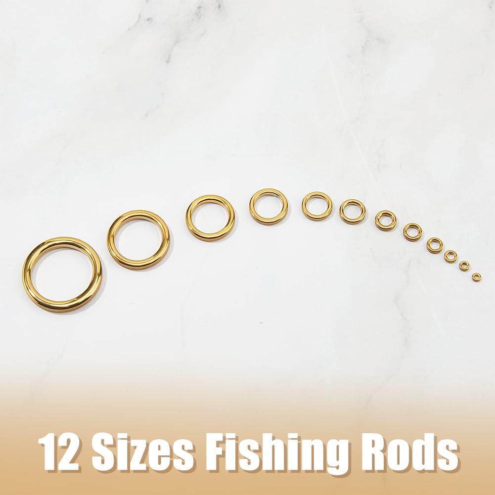 SUPERFINDINGS 48PZ 12 Dimensioni Porcellana Canna Da Pesca Parte di Riparazione Punta Della Canna Da Pesca Anello Guida Occhio per Asta Kit di Sostituzione con Pinzette per Perline e Temperino