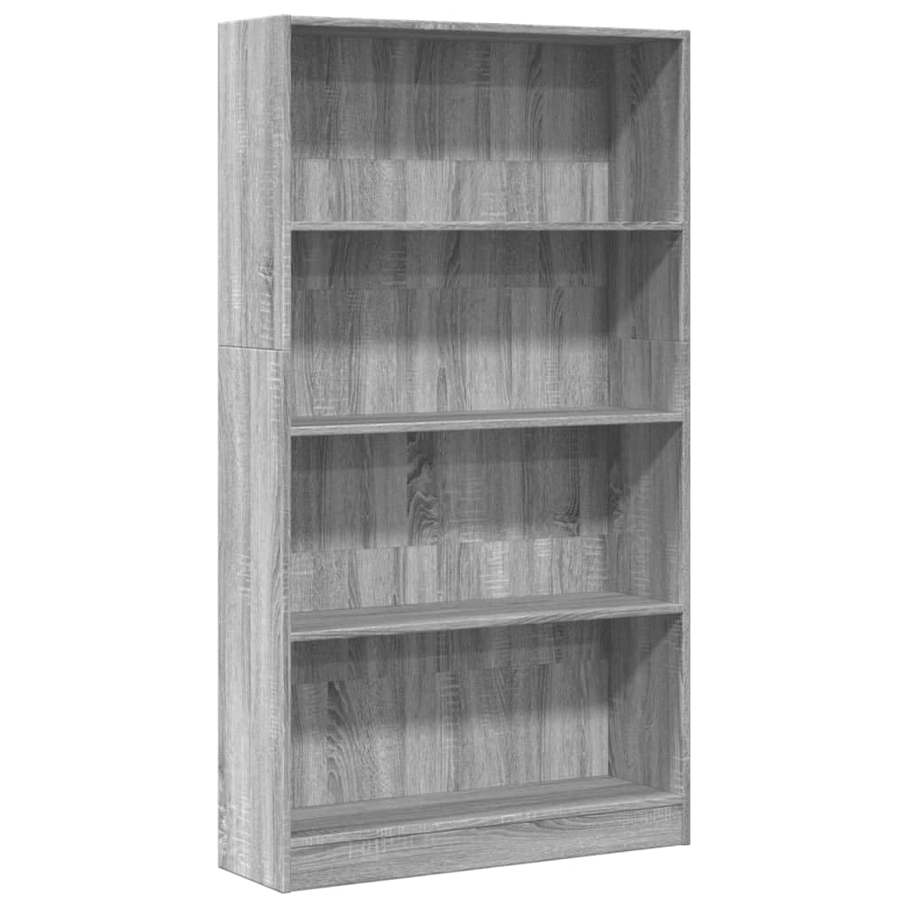 vidaXL Bookcase Grey Sonoma 80x24x143 cm Engineered Wood — image 1