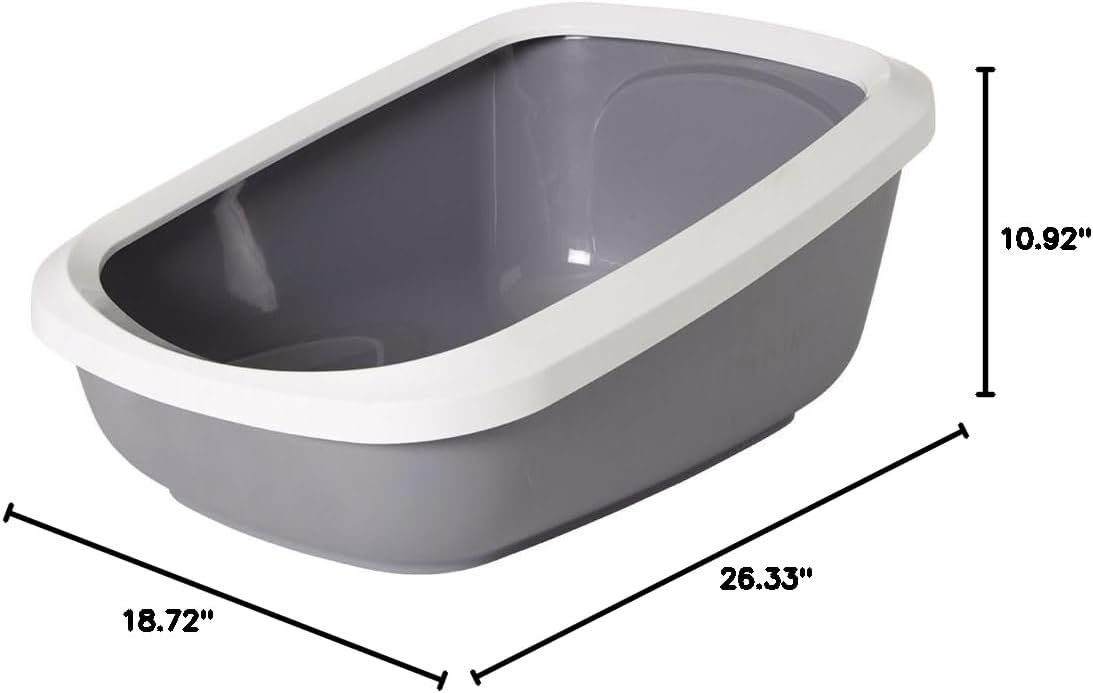 Nobby 72185 "Aseo Jumbo Cat Litter Tray with Rim, 67.5 x 48 x 28 cm, Grey-White