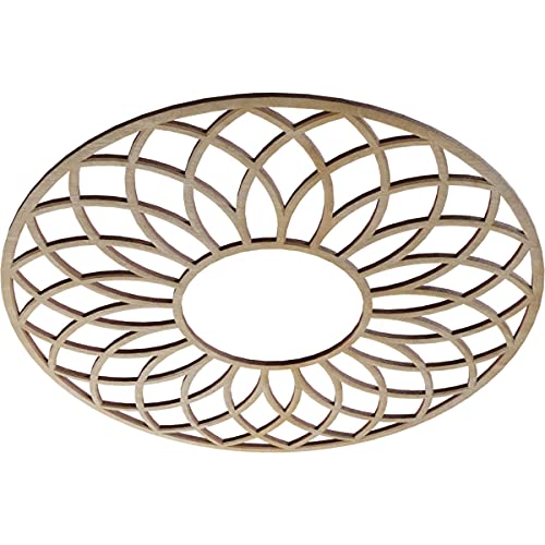 Image of Ekena Millwork 20 inchOD x 6 7 /8 inchID x 3 /8 inchT Cannes Wood Fretwork Pierced Ceiling Medallion, Birch