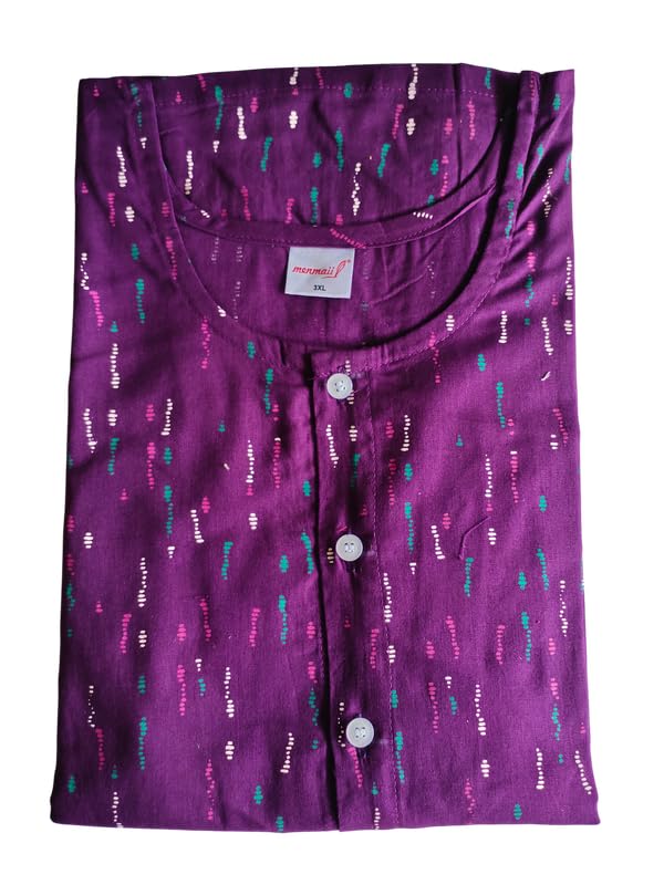 Image of MENMAII Women's [L-4XL] Full Open /Front Buttoned [a Kind of Adaptive Clothing] Multipurpose Nighty for Maternity /Pregnancy /Elderly /Patient /Feeding /Hospital Purpose Nighty Calf Length